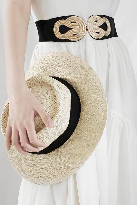 Twisted Alloy Buckle Wide Belt  Belts- Doll Fits