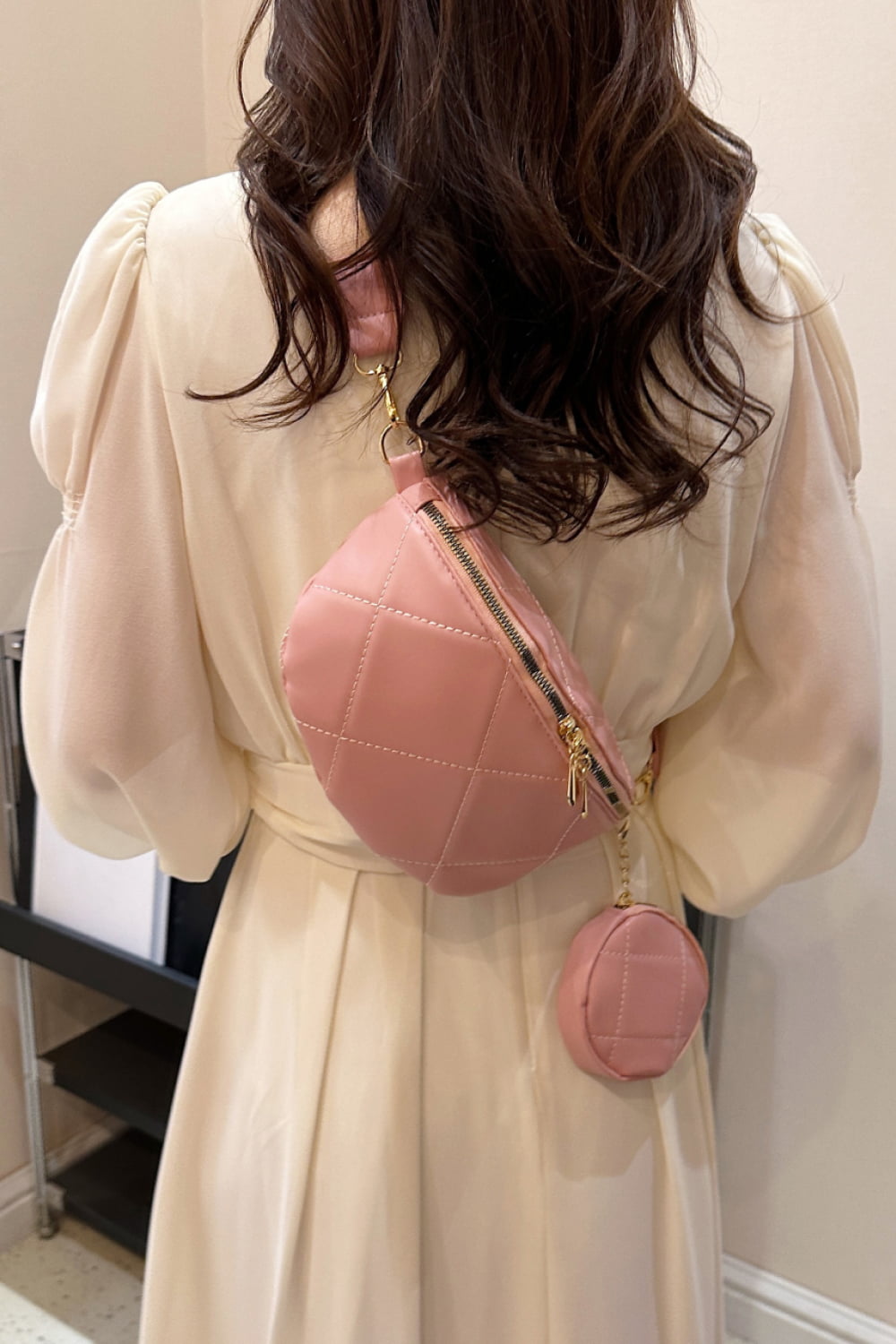 PU Leather Sling Bag with Small Purse Handbags- Doll Fits