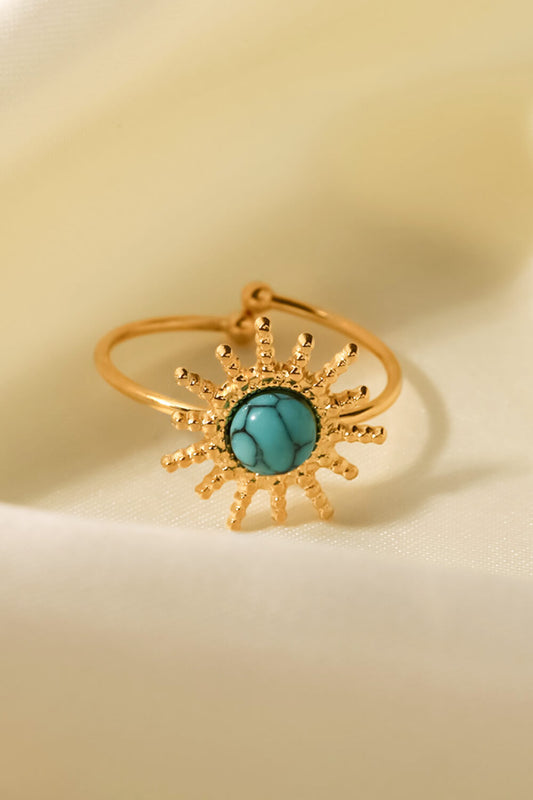 Natural Stone Sun Shape Open Ring  Rings- Doll Fits