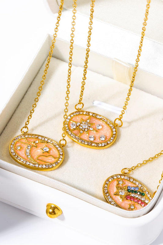 Stars in the Plate Pendant Copper Necklace  Necklaces- Doll Fits