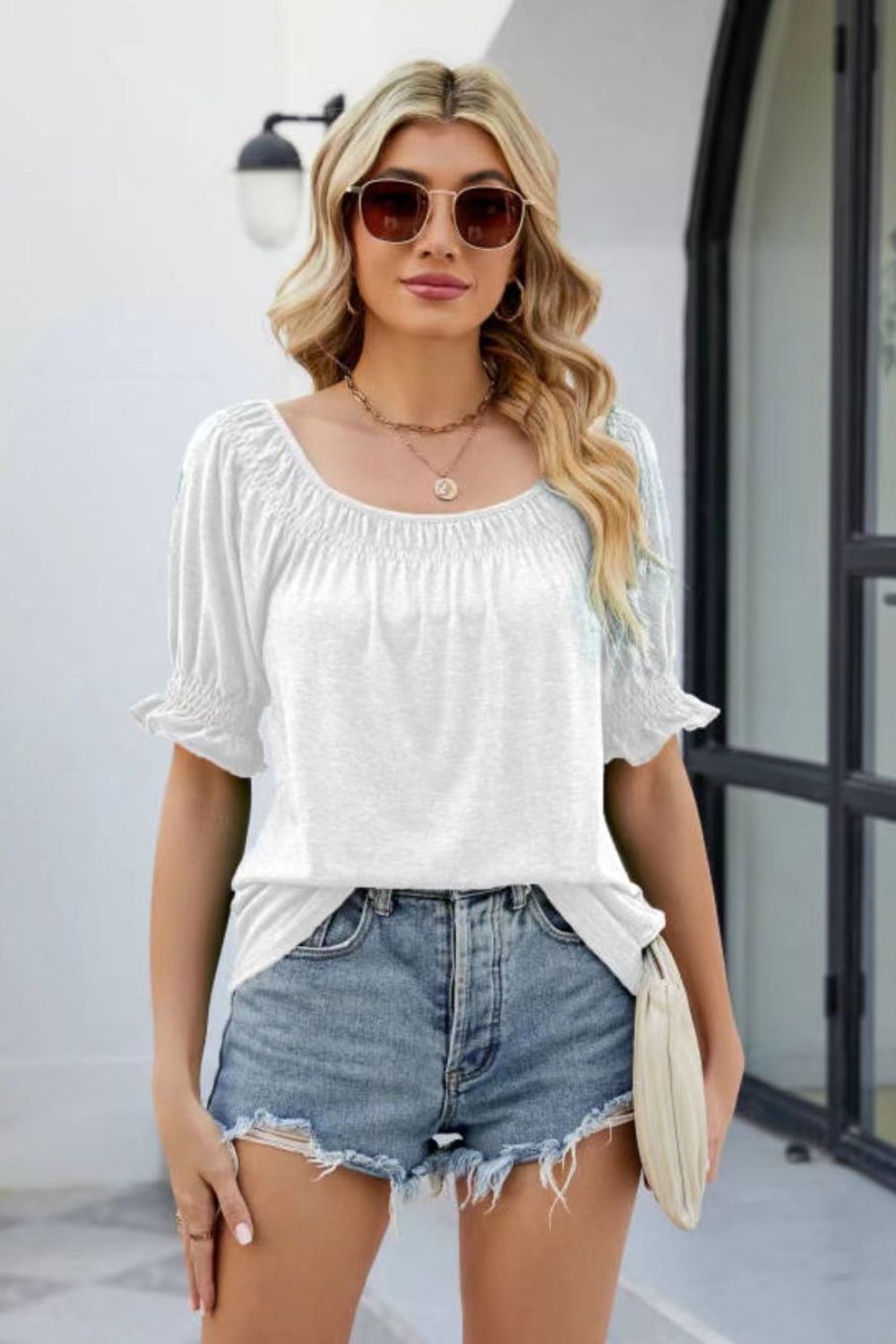 Short Flounce Sleeve Top Shirts & Tops- Doll Fits