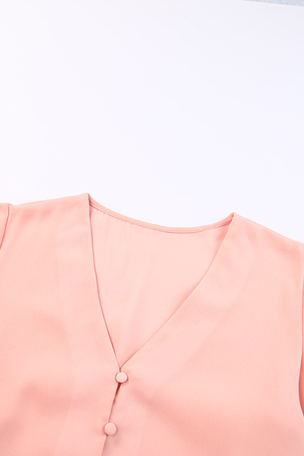 V-Neck Tie Hem Flutter Sleeve Blouse Shirts & Tops- Doll Fits