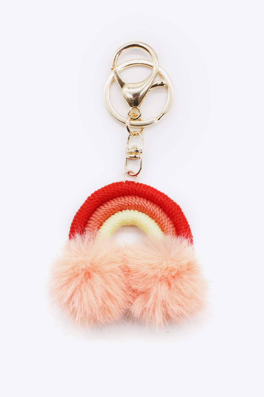 Assorted 4-Pack Rainbow Pom Pom Keychain Keychains- Doll Fits
