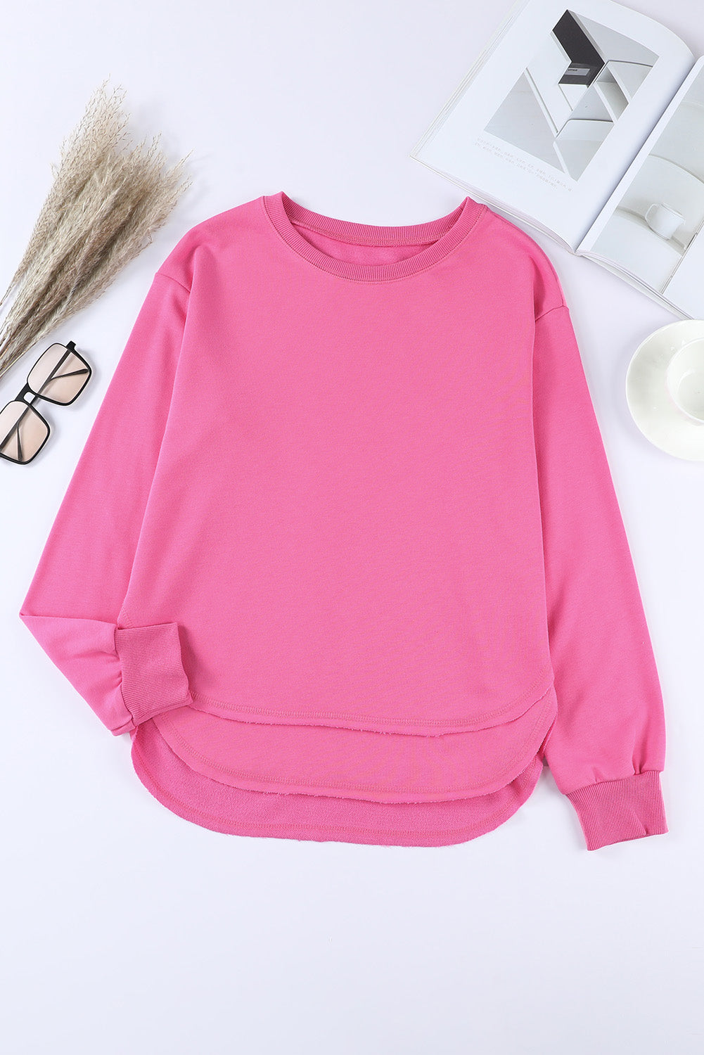 Side Slit Drop Shoulder Sweatshirt Shirts & Tops- Doll Fits