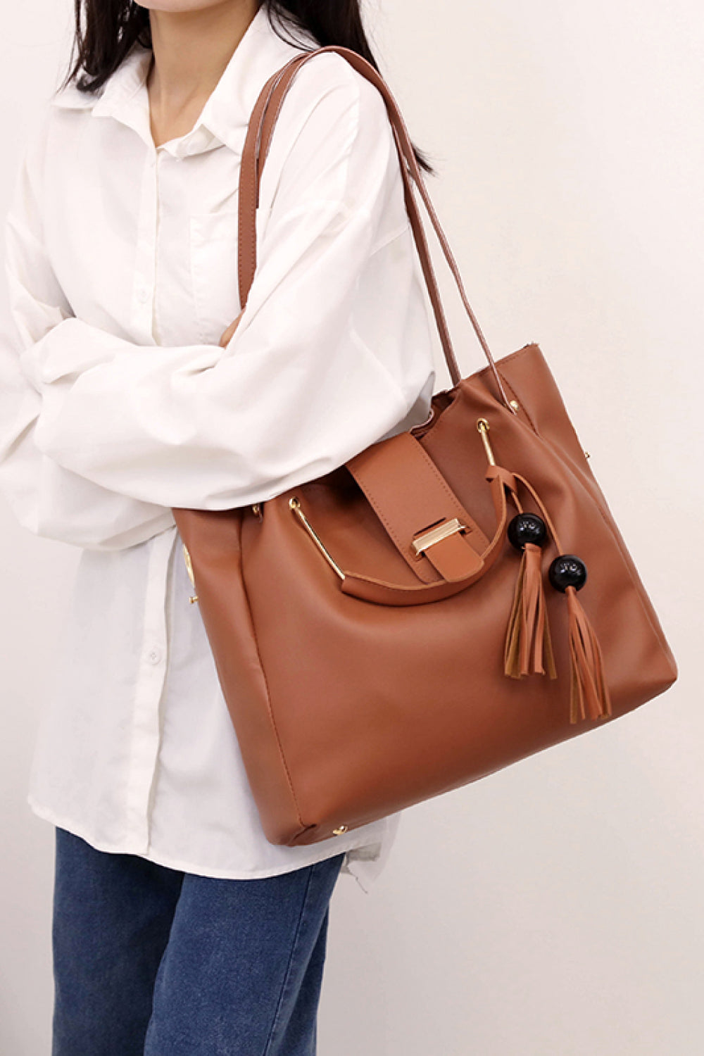 2-Piece PU Leather Bag Set - Doll Fits