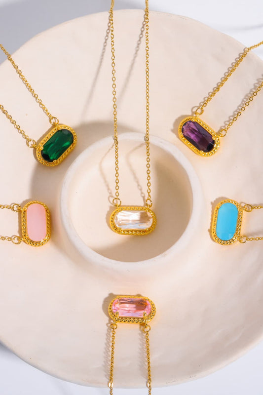 Copper 14K Gold Pleated Pendant Necklace  Necklaces- Doll Fits