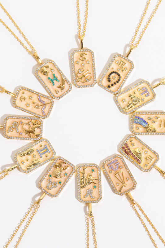 Rhinestone Constellation Pendant Copper Necklace  Necklaces- Doll Fits