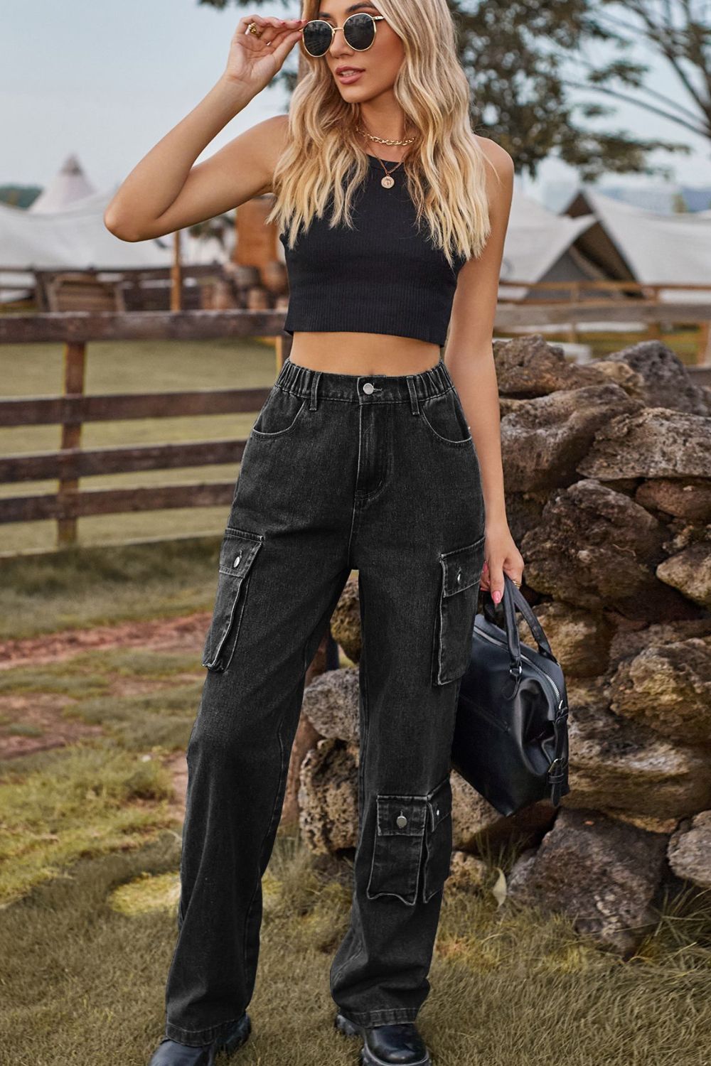 Loose Fit Long Jeans with Pockets - Doll Fits