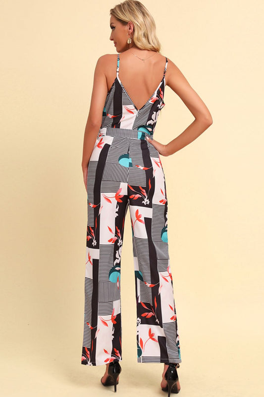 Printed Spaghetti Strap Tied Jumpsuit  Jumpsuits & Rompers- Doll Fits