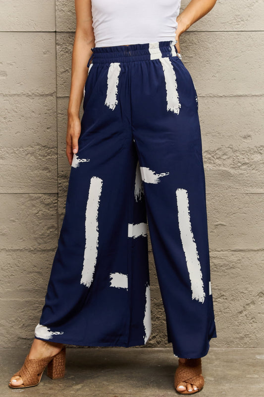 Printed Wide Leg Long Pants  - Doll Fits
