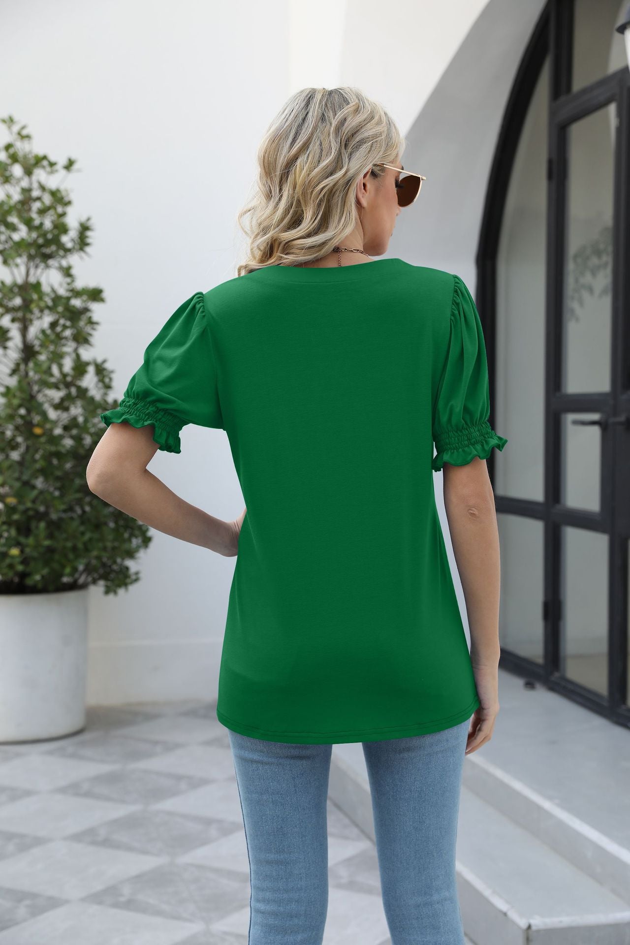 Square Neck Flounce Sleeve Top Shirts & Tops- Doll Fits