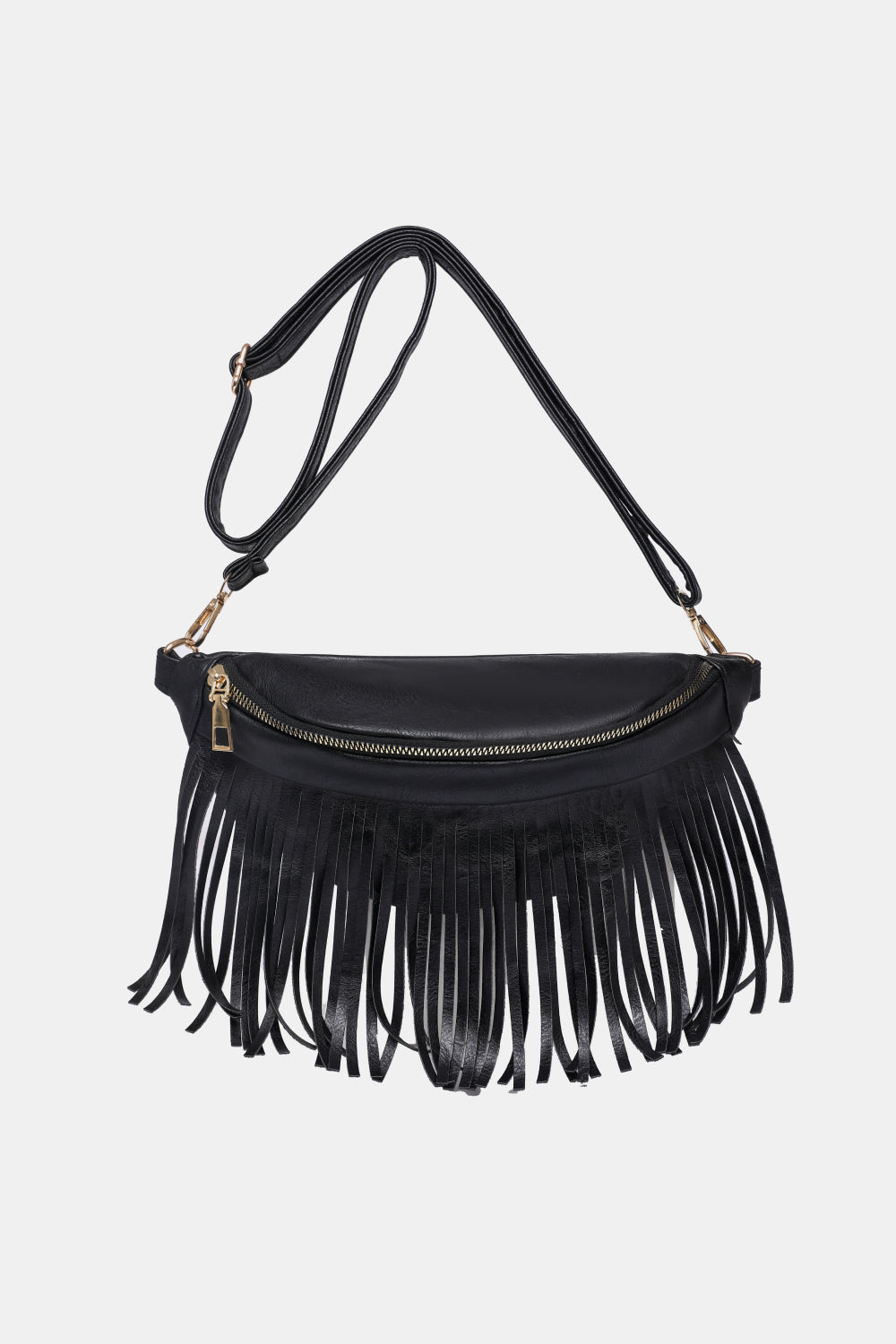 Fringed PU Leather Sling Bag - Doll Fits