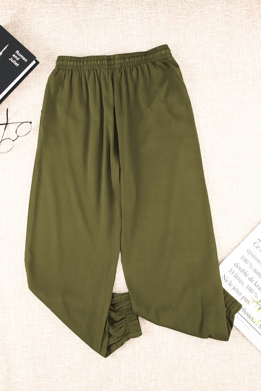 Drawstring Waist Joggers with Pockets Pants- Doll Fits