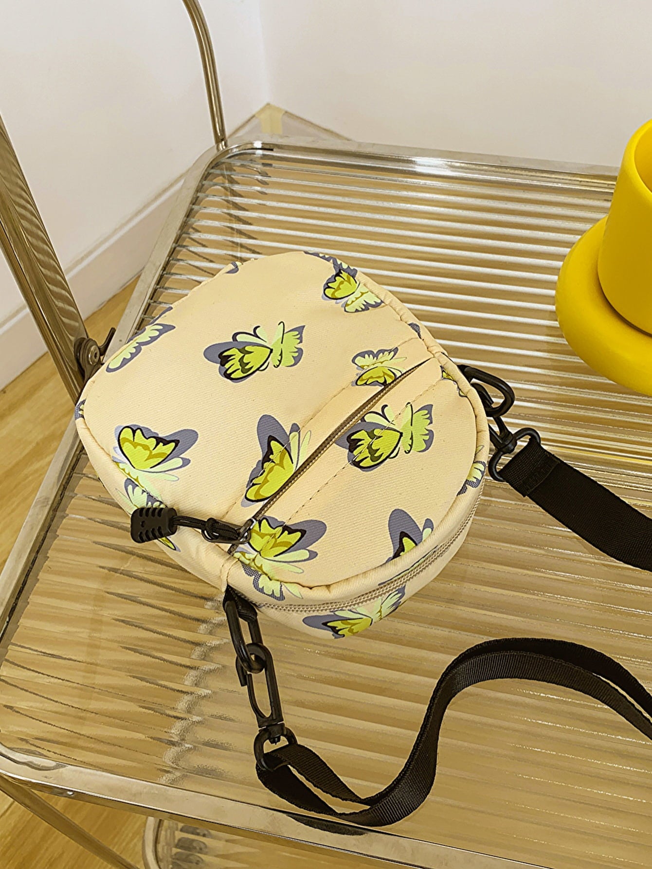 Butterfly Print Polyester Shoulder Bag Handbags- Doll Fits