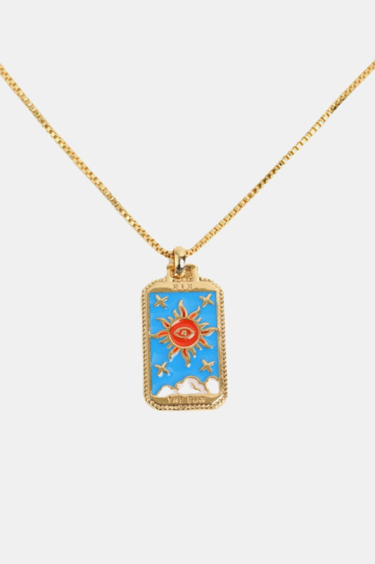 Tarot Card Pendant Copper Necklace  Necklaces- Doll Fits