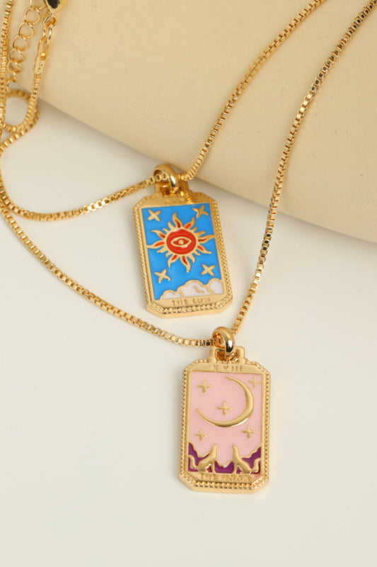 Tarot Card Pendant Copper Necklace  Necklaces- Doll Fits
