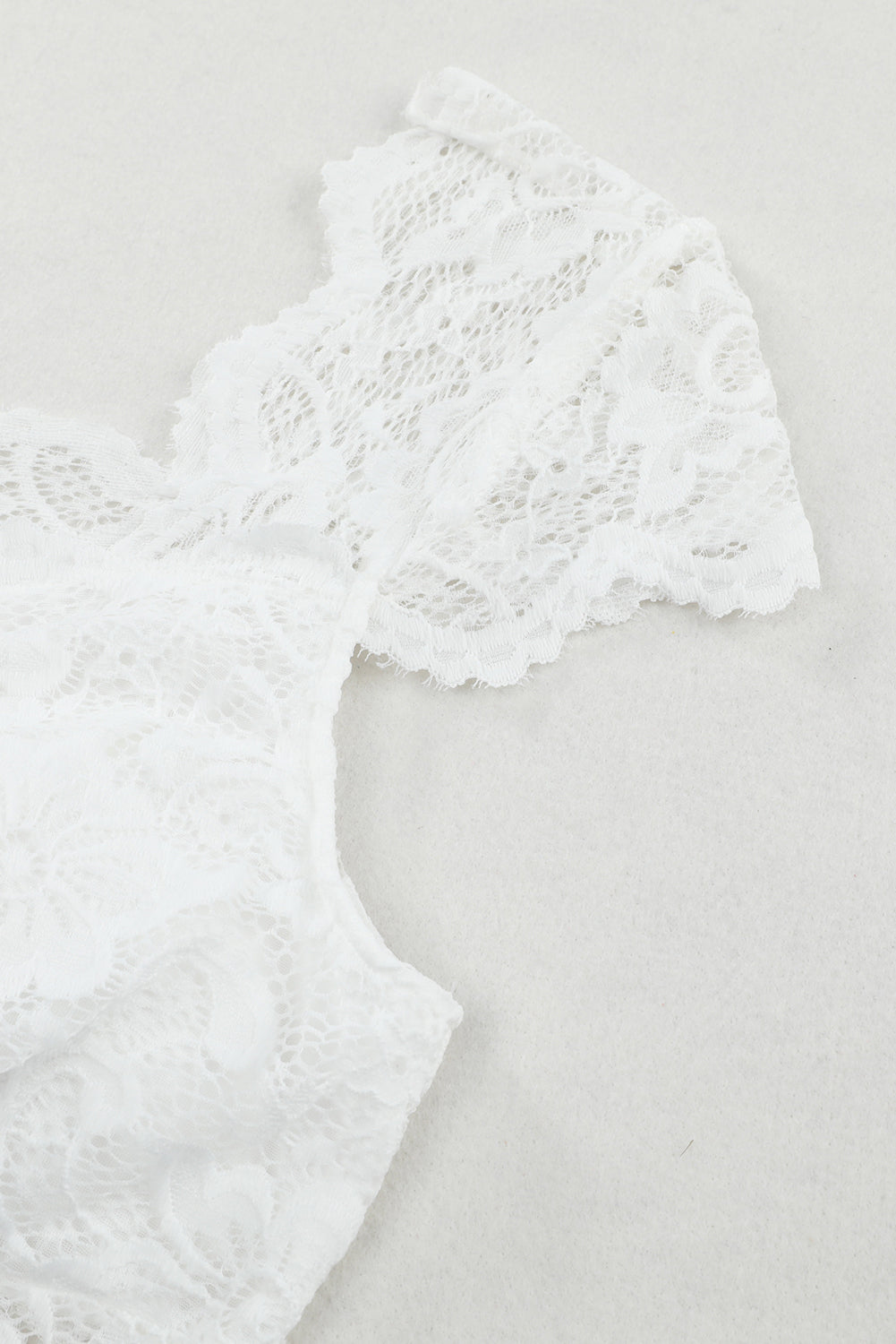 Ruched Sweetheart Neck Lace Bodysuit Shirts & Tops- Doll Fits