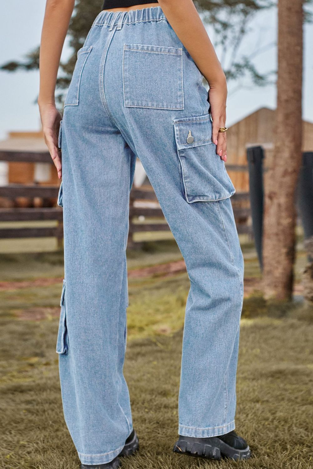 Loose Fit Long Jeans with Pockets - Doll Fits