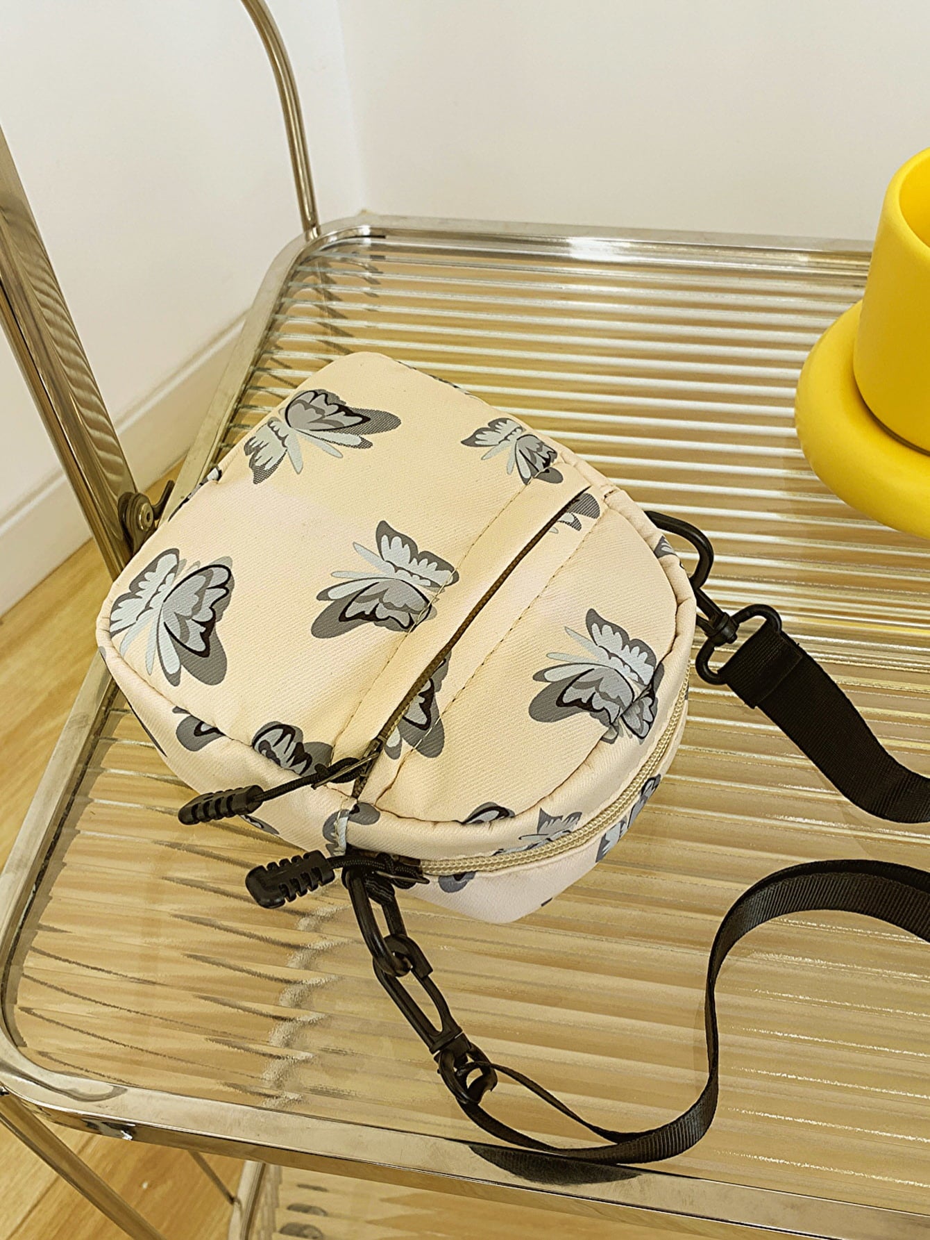 Butterfly Print Polyester Shoulder Bag Handbags- Doll Fits