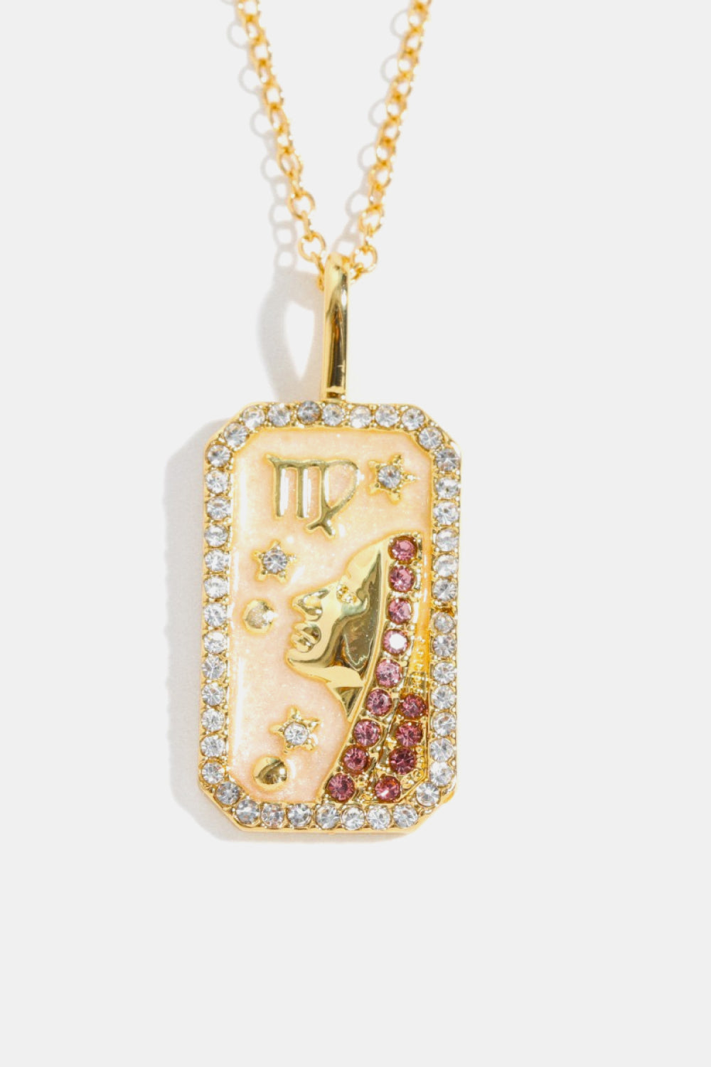 Rhinestone Constellation Pendant Copper Necklace Necklaces- Doll Fits