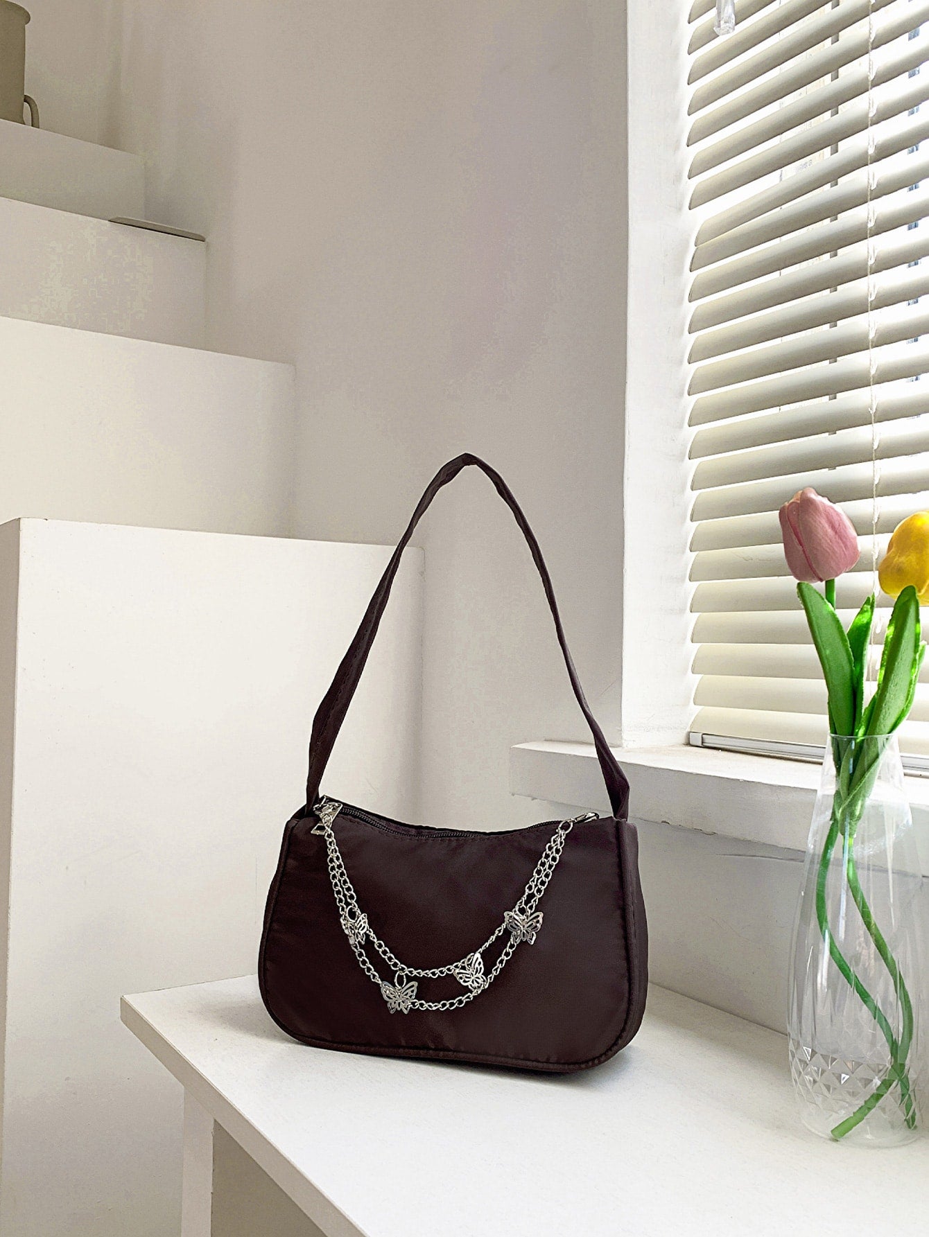 Butterfly Charm Polyester Hand Bag Handbags- Doll Fits