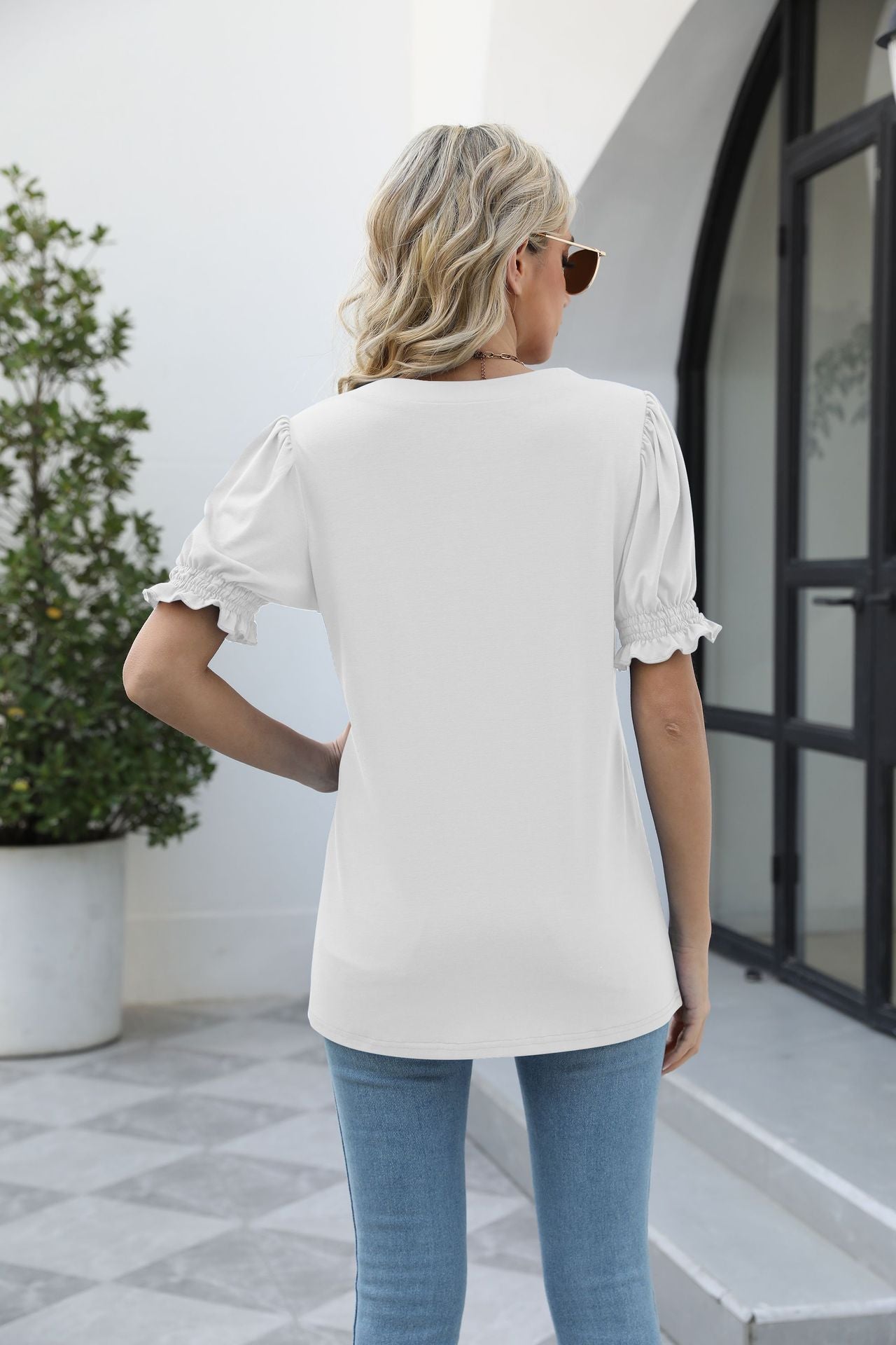 Square Neck Flounce Sleeve Top Shirts & Tops- Doll Fits