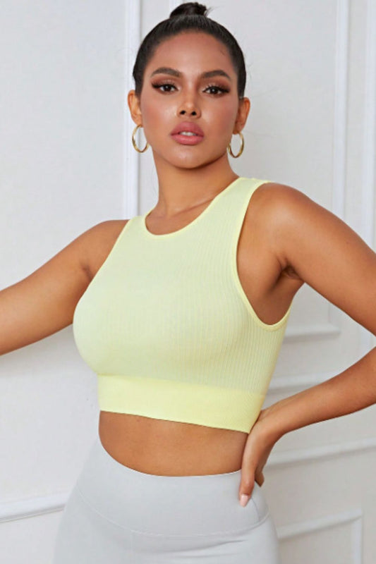 Round Neck Long Active Bra  - Doll Fits