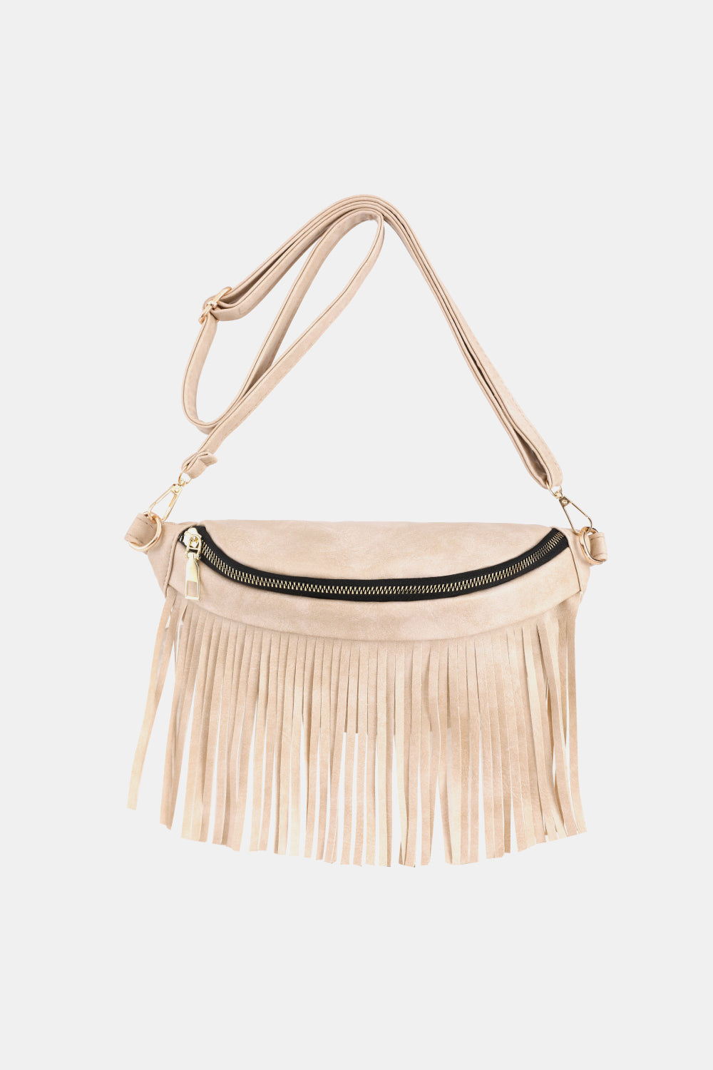 Fringed PU Leather Sling Bag - Doll Fits