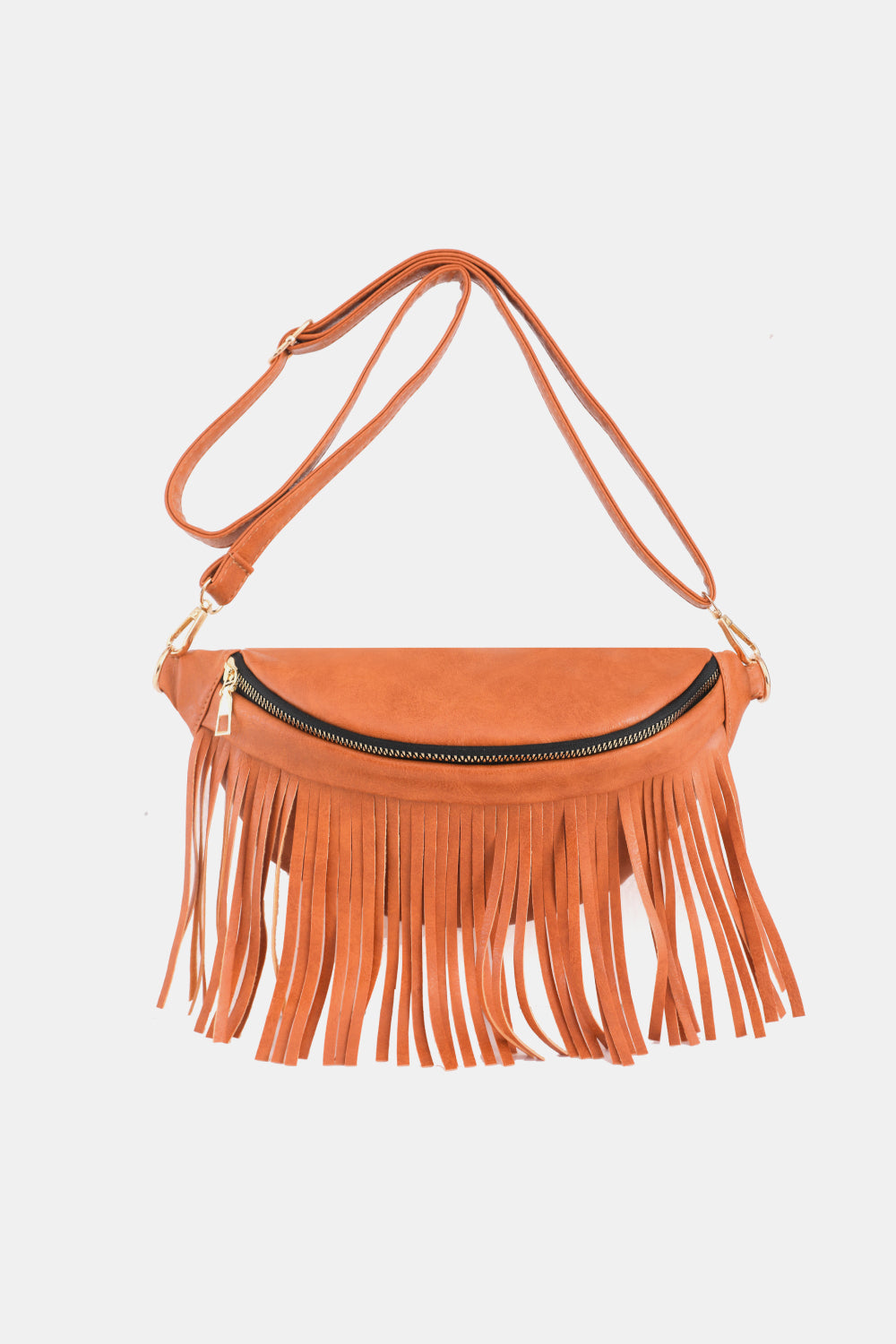 Fringed PU Leather Sling Bag - Doll Fits