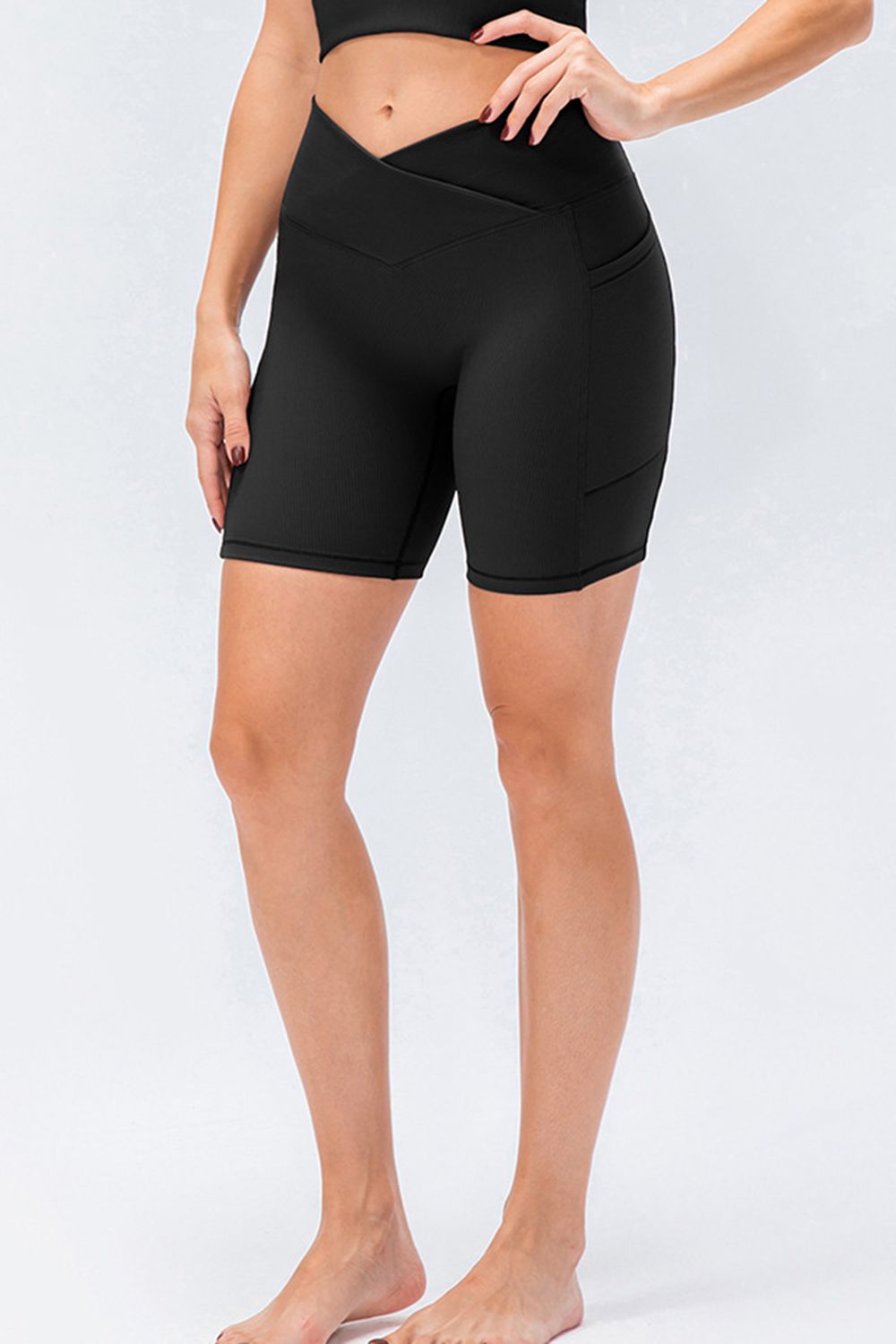 Slim Fit V-Waistband Sports Shorts Activewear- Doll Fits