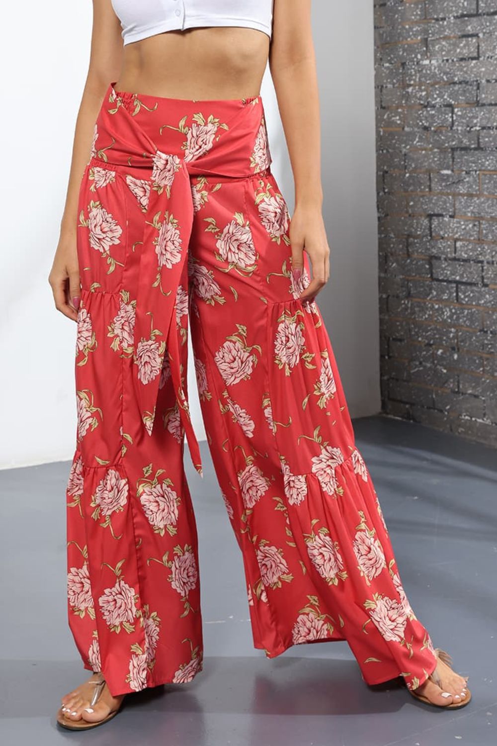 Printed High-Rise Tied Culottes - Doll Fits