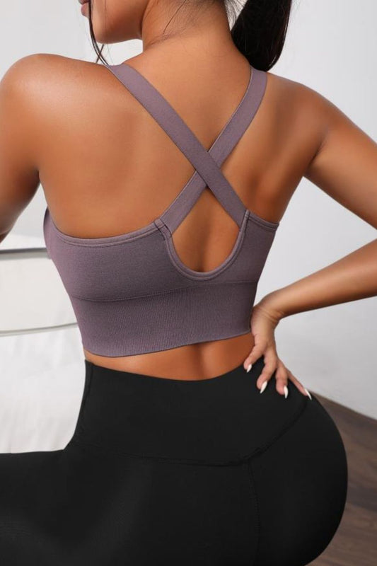 Scoop Neck Long Active Bra  - Doll Fits
