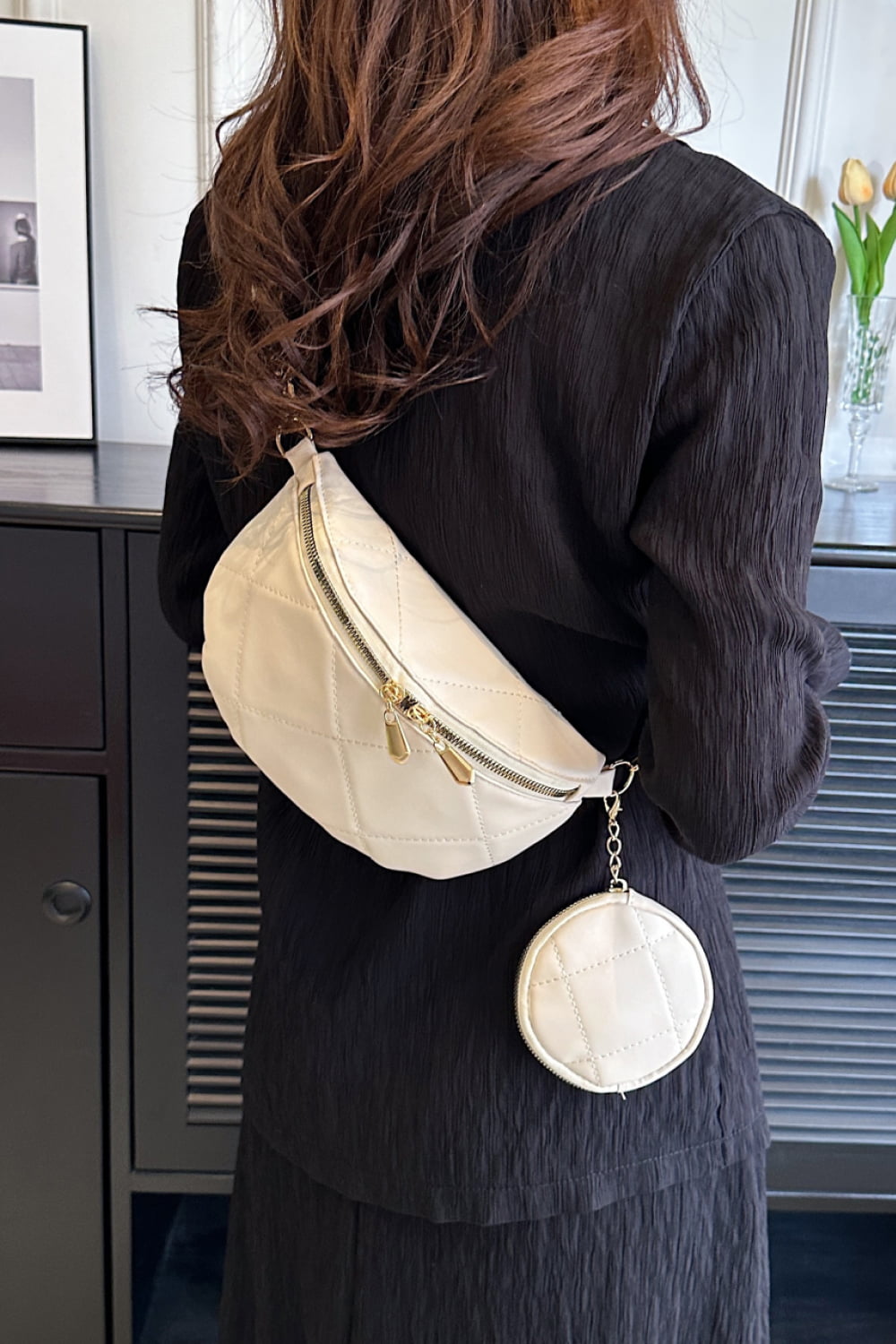 PU Leather Sling Bag with Small Purse Handbags- Doll Fits