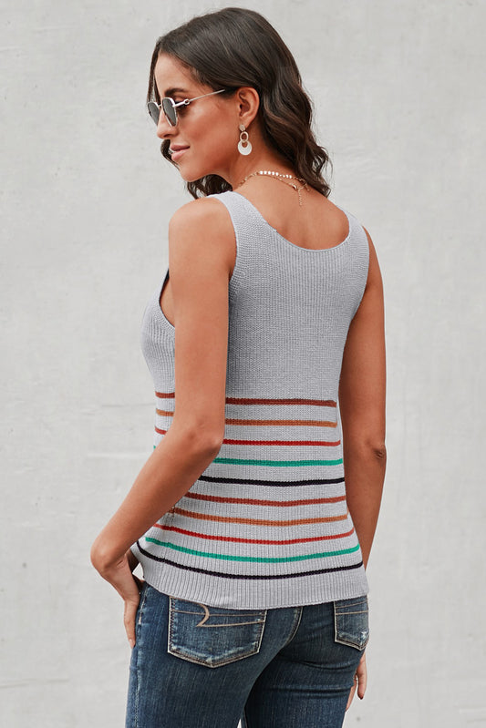 Amari Multicolor Stripes Knit Tank Top  Clothing- Doll Fits