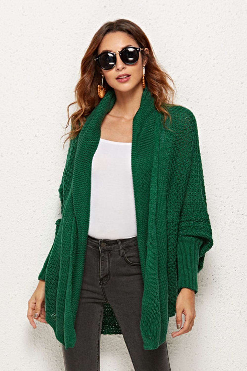 Open Front Dolman Sleeve Longline Cardigan Shirts & Tops- Doll Fits