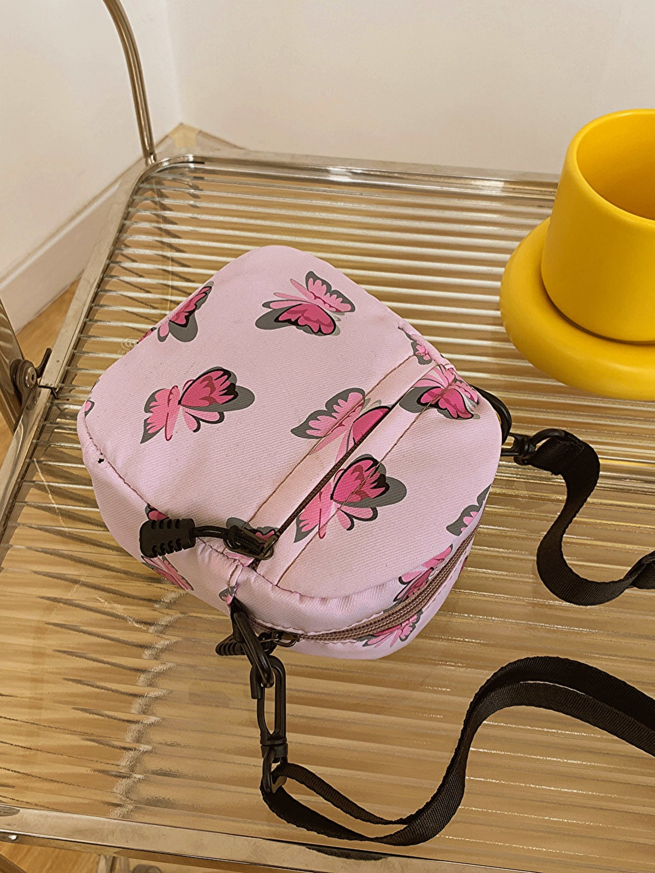 Butterfly Print Polyester Shoulder Bag Handbags- Doll Fits