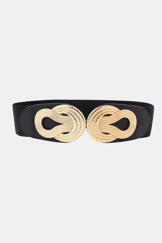 Twisted Alloy Buckle Wide Belt  Belts- Doll Fits