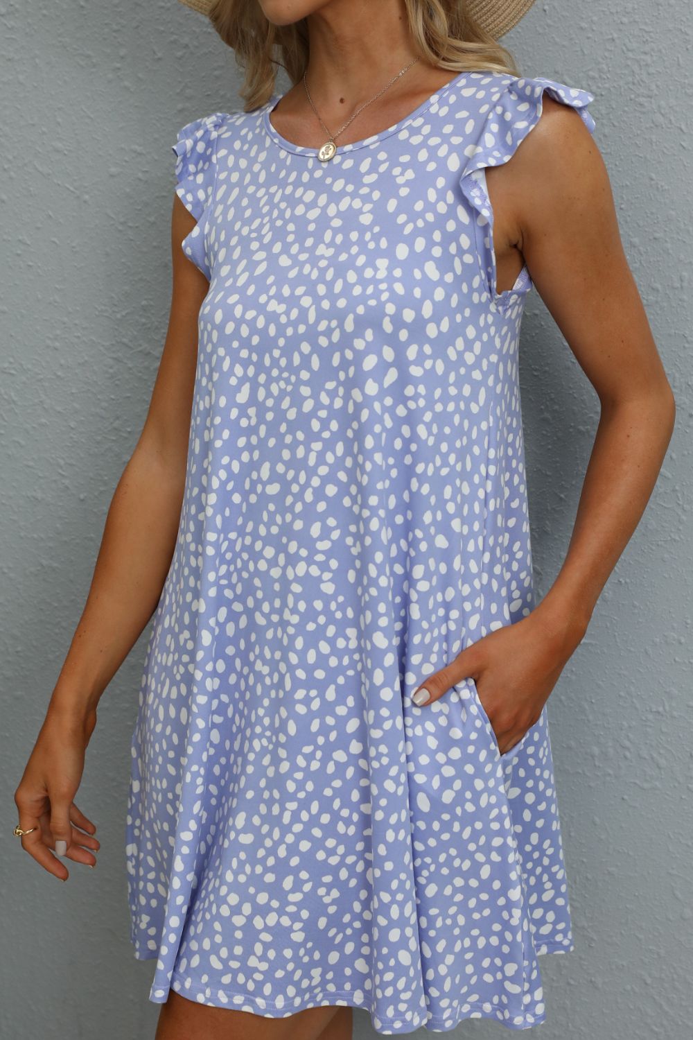 Butterfly Sleeve Round Neck Dress Dresses- Doll Fits