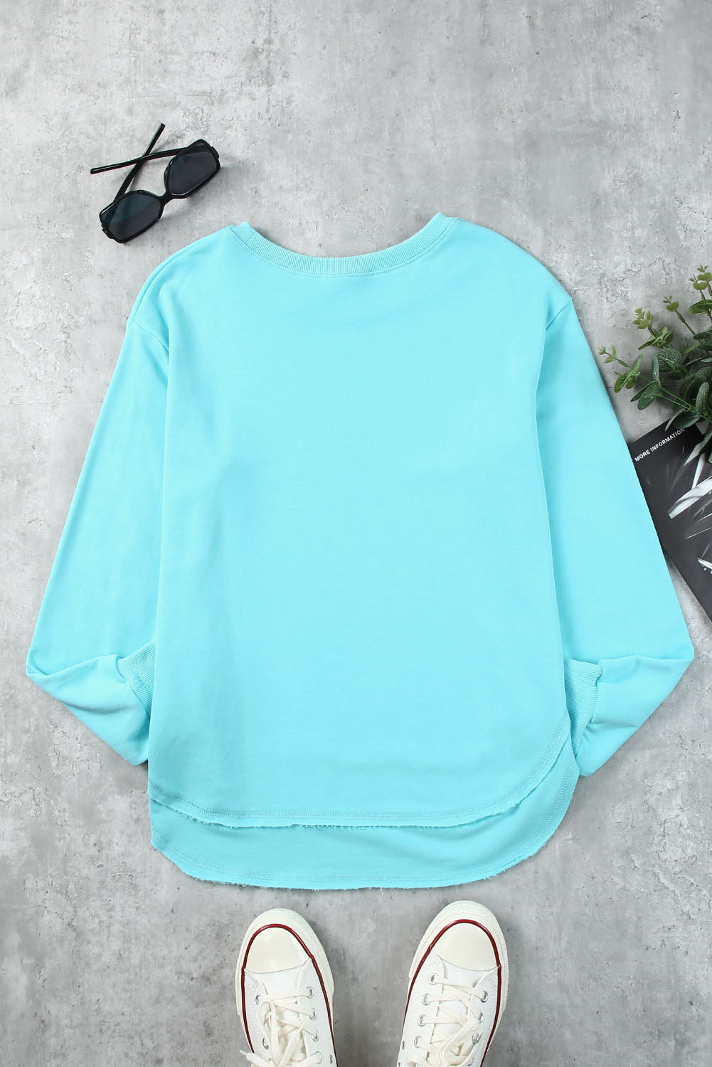 Side Slit Drop Shoulder Sweatshirt Shirts & Tops- Doll Fits