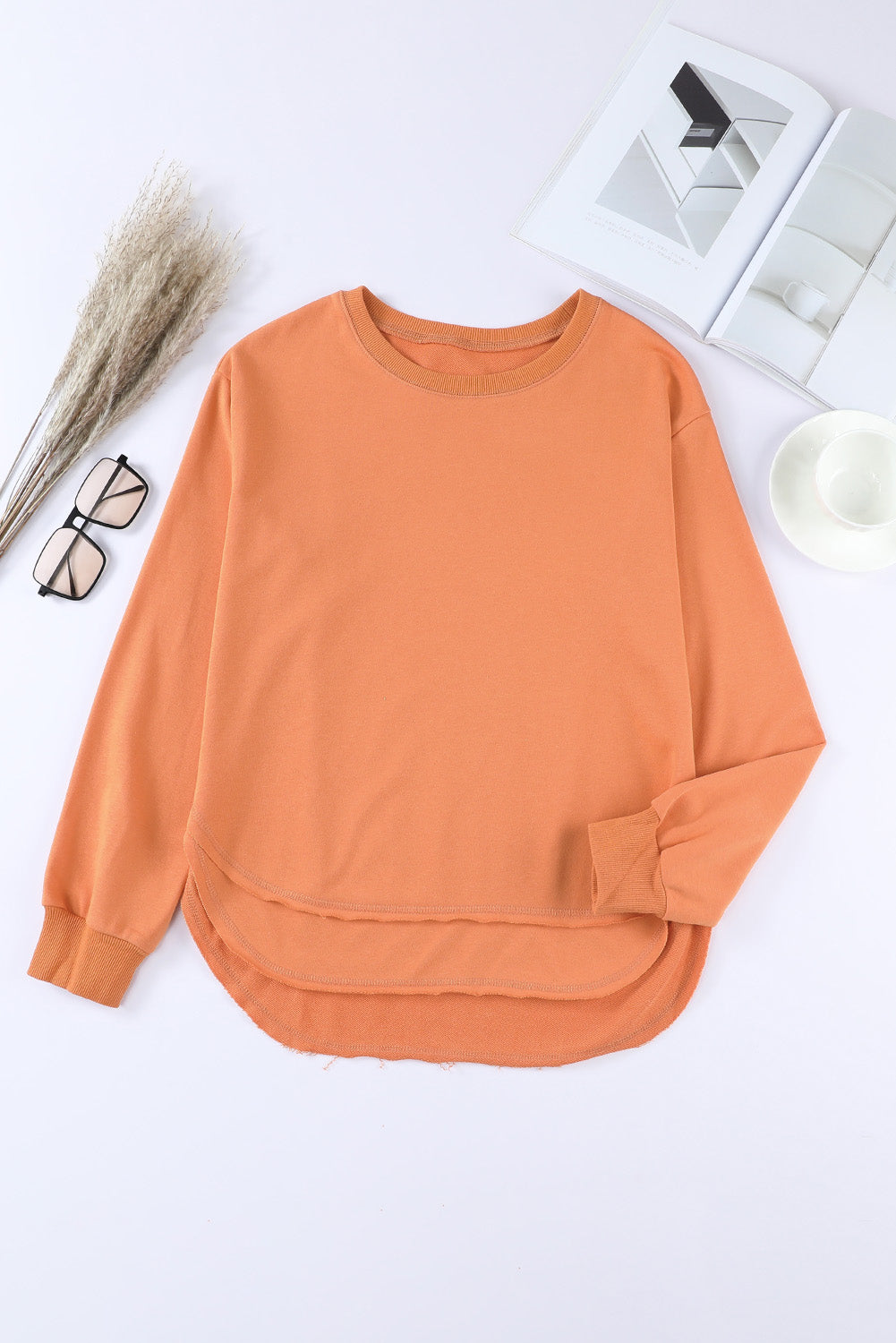 Side Slit Drop Shoulder Sweatshirt Shirts & Tops- Doll Fits