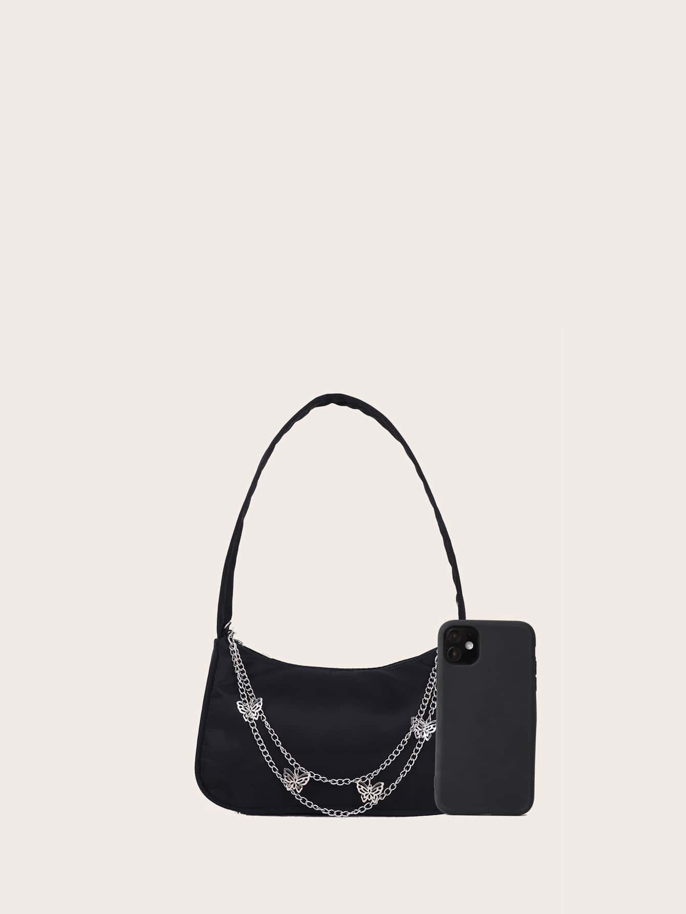 Butterfly Charm Polyester Hand Bag Handbags- Doll Fits