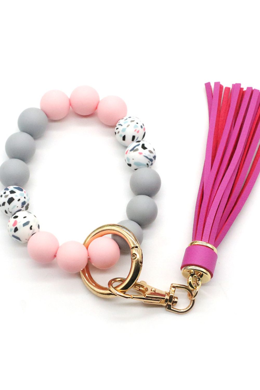 Assorted 2-Pack Multicolored Beaded Tassel Keychain Keychains- Doll Fits