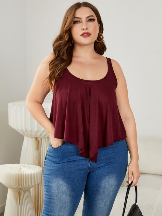 Plus Size Double-Strap Scoop Neck Cami  Shirts & Tops- Doll Fits