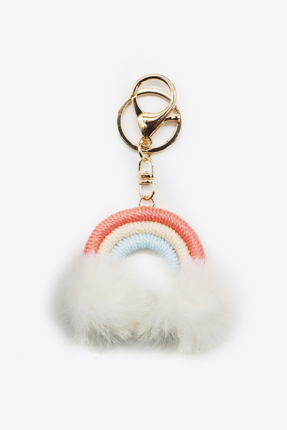 Assorted 4-Pack Rainbow Pom Pom Keychain Keychains- Doll Fits