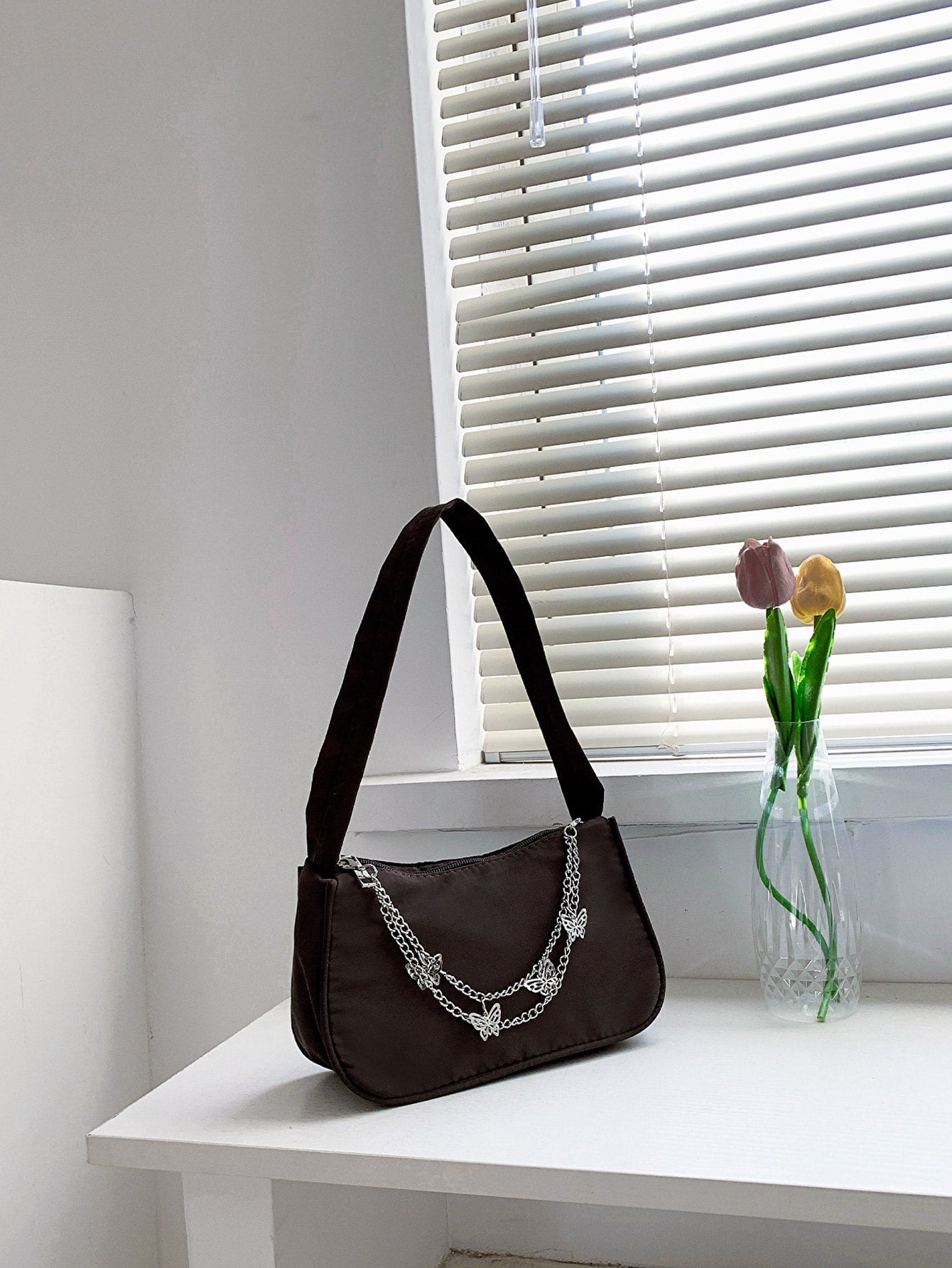 Butterfly Charm Polyester Hand Bag Handbags- Doll Fits