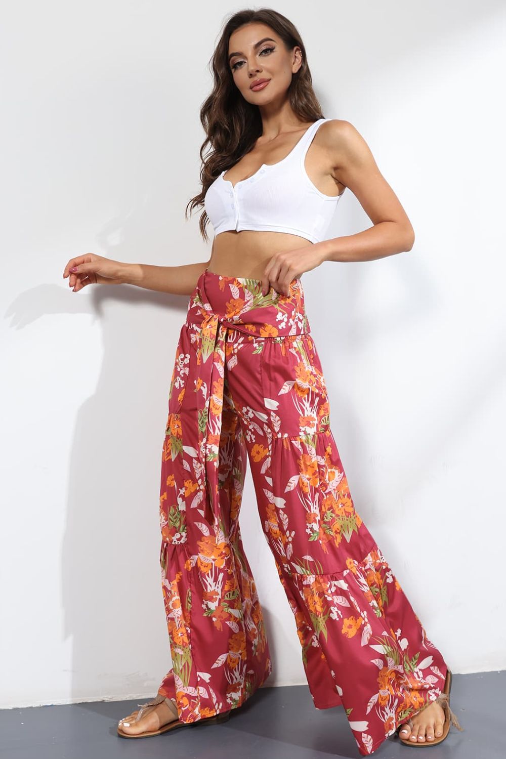 Printed High-Rise Tied Culottes - Doll Fits