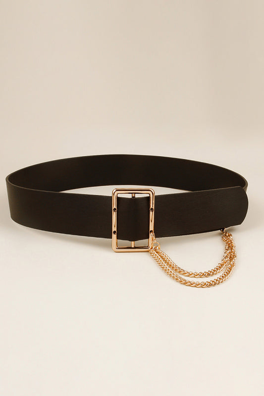 PU Leather Wide Belt with Chain  Belts- Doll Fits