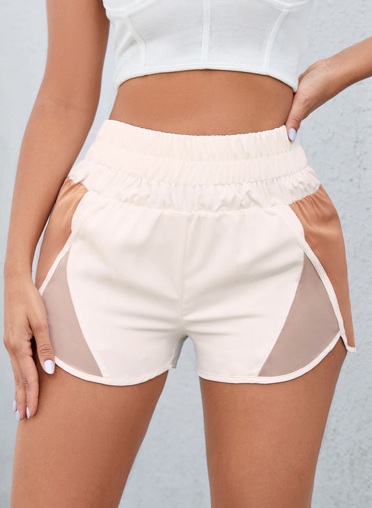 Color Block Wide Waistband Shorts  - Doll Fits