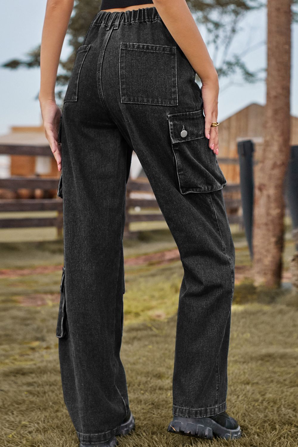 Loose Fit Long Jeans with Pockets - Doll Fits