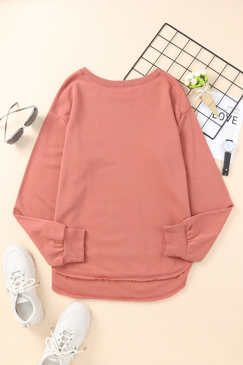 Side Slit Drop Shoulder Sweatshirt Shirts & Tops- Doll Fits